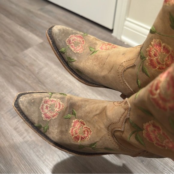 Liberty Black Garden Tan Floral Tall LB7129148 Cowboy Western Boots - Picture 10 of 16